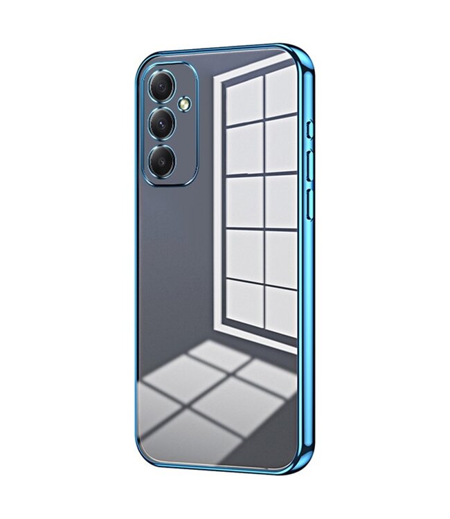 SoFetch Blauw Spiegel Glanzend TPU Hoesje voor de Samsung Galaxy A34