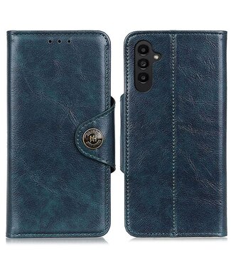 SoFetch Blauw Magnetisch Drukknoop Bookcase Hoesje Samsung Galaxy A14