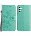 SoFetch Cyan Bloem Vlinder Bookcase Hoesje voor de Samsung Galaxy A14