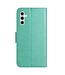 SoFetch Cyan Bloem Vlinder Bookcase Hoesje voor de Samsung Galaxy A14