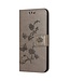 SoFetch Grijs Bloem Vlinder Bookcase Hoesje voor de Samsung Galaxy A14