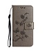 SoFetch Grijs Bloem Vlinder Bookcase Hoesje voor de Samsung Galaxy A14