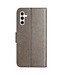 SoFetch Grijs Bloem Vlinder Bookcase Hoesje voor de Samsung Galaxy A14