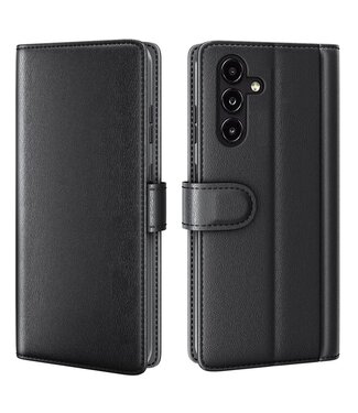 SoFetch Zwart Splitleder Bookcase Hoesje Samsung Galaxy A14