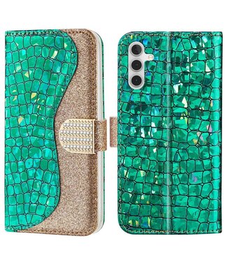 SoFetch Groen Krokodillen Bookcase Hoesje Samsung Galaxy A14