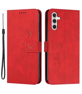 SoFetch Rood Smile Bookcase Hoesje Samsung Galaxy A14