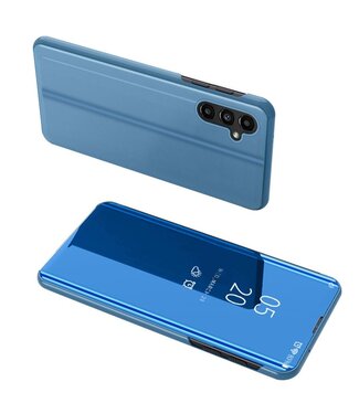 SoFetch Blauw Spiegel Stijlvol Bookcase Hoesje Samsung Galaxy A14