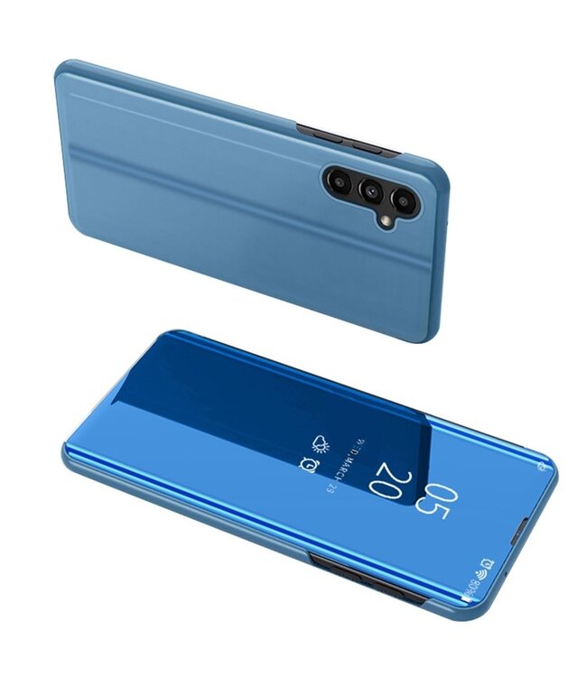 SoFetch Blauw Spiegel Stijlvol Bookcase Hoesje voor de Samsung Galaxy A14
