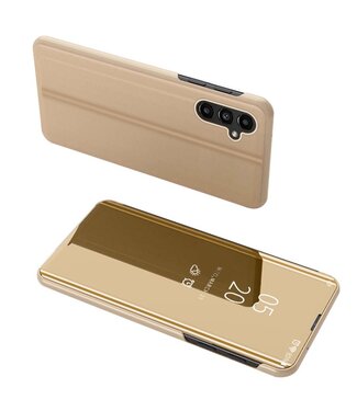 SoFetch Goud Spiegel Stijlvol Bookcase Hoesje Samsung Galaxy A14