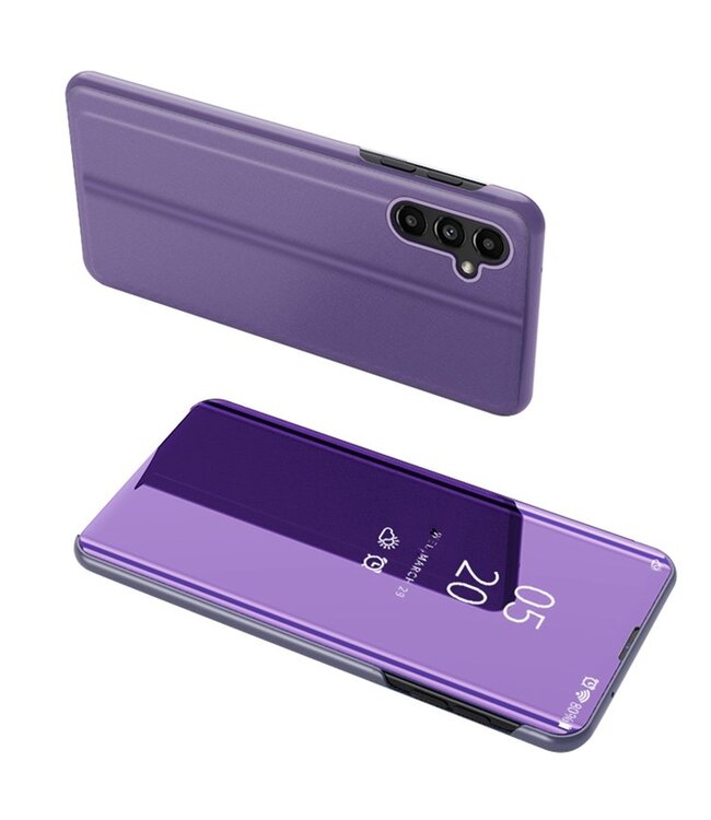 SoFetch Lichtpaars Spiegel Stijlvol Bookcase Hoesje voor de Samsung Galaxy A14