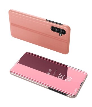 SoFetch Rozegoud Spiegel Stijlvol Bookcase Hoesje Samsung Galaxy A14