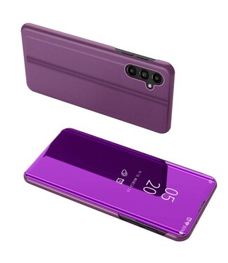 SoFetch Paars Spiegel Stijlvol Bookcase Hoesje Samsung Galaxy A14