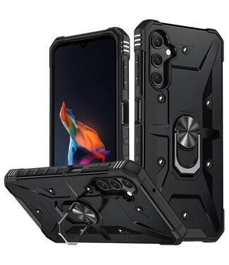 SoFetch Zwart Ring Houder Leger Hardcase Hoesje Samsung Galaxy A14