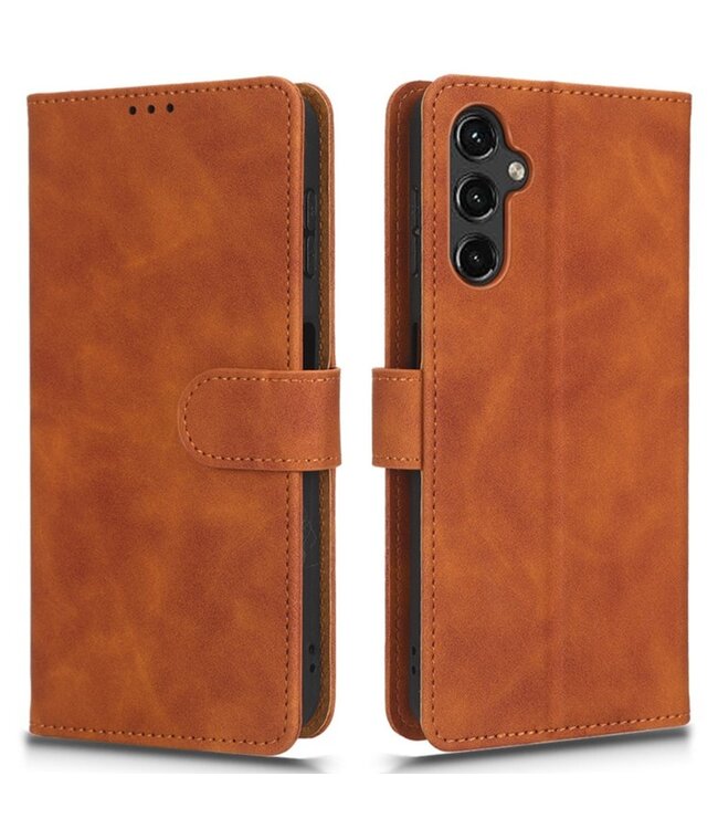 SoFetch Bruin Zacht Bookcase Hoesje voor de Samsung Galaxy A14