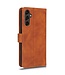 SoFetch Bruin Zacht Bookcase Hoesje voor de Samsung Galaxy A14