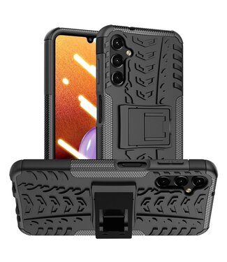 SoFetch Zwart Valbestendig Bandstructuur Hybride Hoesje Samsung Galaxy A14