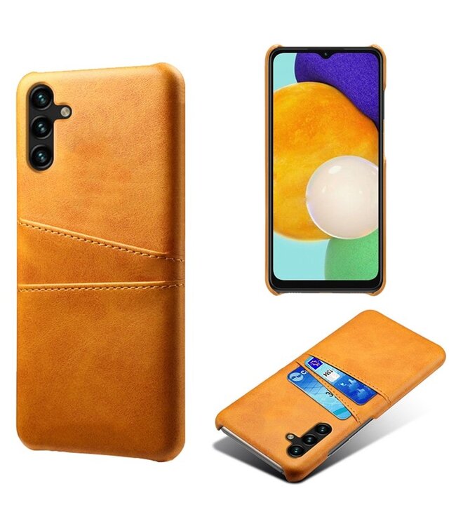 SoFetch Oranje Pasjeshouder Zakelijk Hardcase Hoesje voor de Samsung Galaxy A14