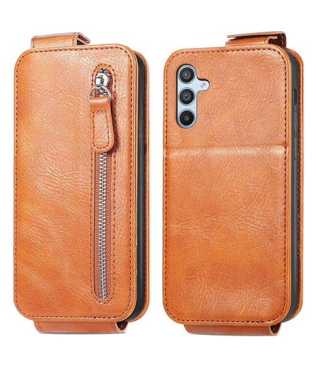 SoFetch Bruin Portemonnee Flipcase Hoesje voor de Samsung Galaxy A14