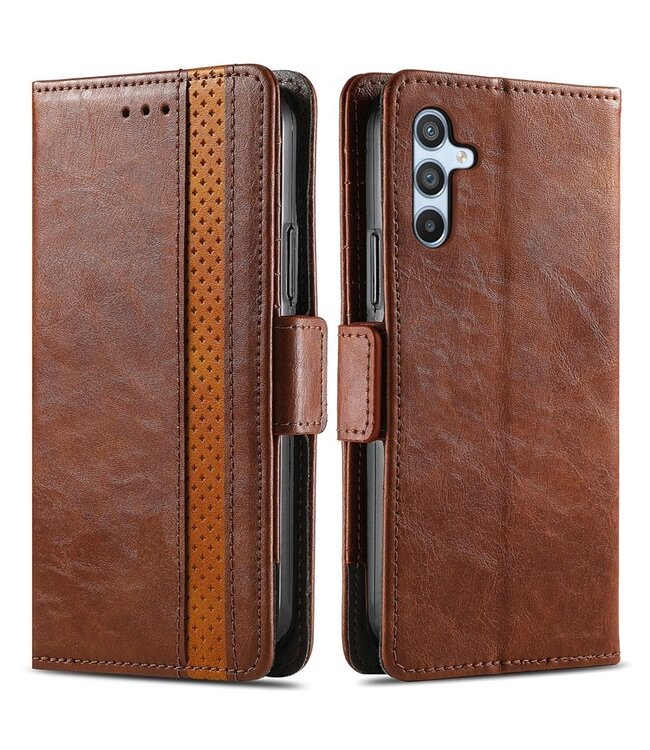 SoFetch Donkerbruin RFID Zakelijk Bookcase Hoesje voor de Samsung Galaxy A14