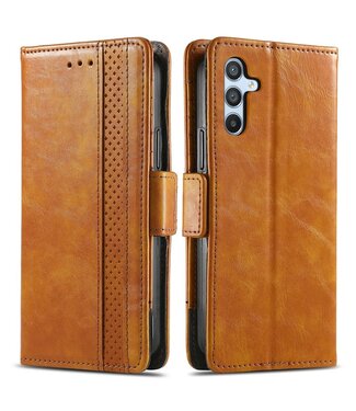 SoFetch Lichtbruin RFID Zakelijk Bookcase Hoesje Samsung Galaxy A14