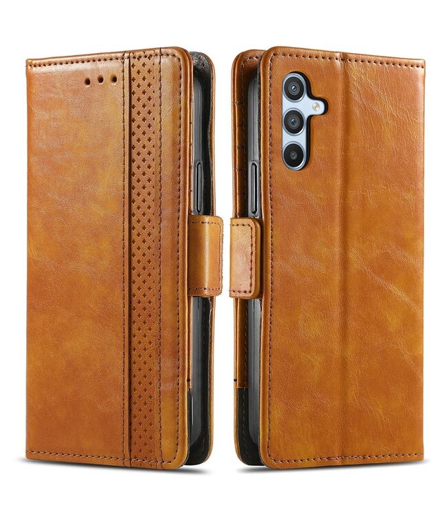 SoFetch Lichtbruin RFID Zakelijk Bookcase Hoesje voor de Samsung Galaxy A14