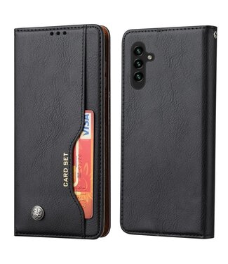 SoFetch Zwart Pasjeshouder Modern Bookcase Hoesje Samsung Galaxy A14