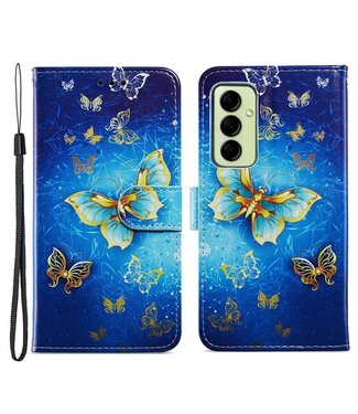 SoFetch Gouden Vlinders Bookcase Hoesje Samsung Galaxy A14