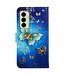 SoFetch  Gouden Vlinders Bookcase Hoesje voor de Samsung Galaxy A14