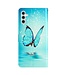 SoFetch  Blauwe Vlinder Bookcase Hoesje voor de Samsung Galaxy A14