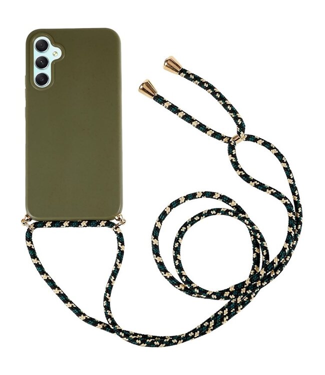 SoFetch Legergroen Gerecycled TPU Hoesje met Koord voor de Samsung Galaxy A14