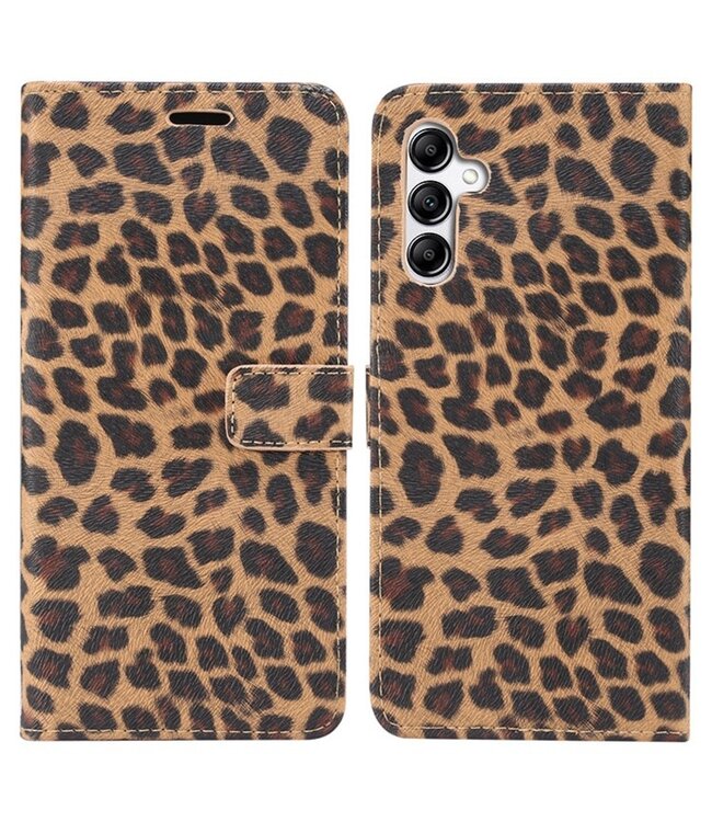SoFetch Geel Luipaard Bookcase Hoesje voor de Samsung Galaxy A14