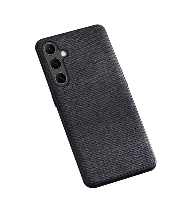 SoFetch Zwart Valbestendig Stoffen TPU Hoesje voor de Samsung Galaxy A14