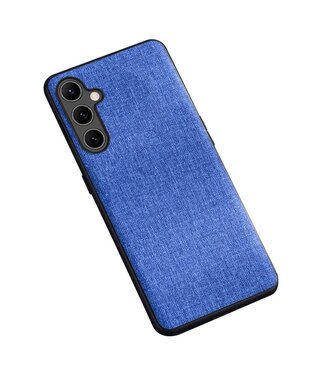 SoFetch Blauw Valbestendig Stoffen TPU Hoesje Samsung Galaxy A14