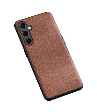 SoFetch Bruin Valbestendig Stoffen TPU Hoesje Samsung Galaxy A14