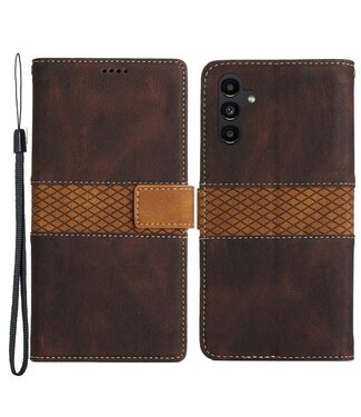 SoFetch Bruin Splitleder Bookcase Hoesje Samsung Galaxy A14