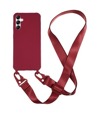 SoFetch Bordeaux Rood Mat TPU Hoesje met Koord Samsung Galaxy A14