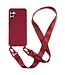 SoFetch Bordeaux Rood Mat TPU Hoesje met Koord voor de Samsung Galaxy A14