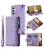 SoFetch Paars Portemonnee Ruiten Bookcase Hoesje voor de Samsung Galaxy A14