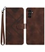 SoFetch Koffiebruin Lijnen Bookcase Hoesje voor de Samsung Galaxy A14