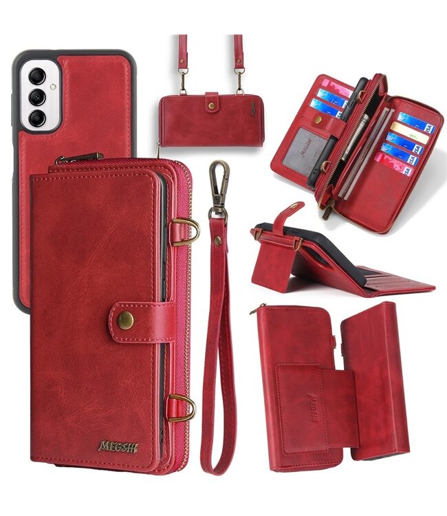 SoFetch Rood Portemonnee 2-in-1 Hoesje voor de Samsung Galaxy A14