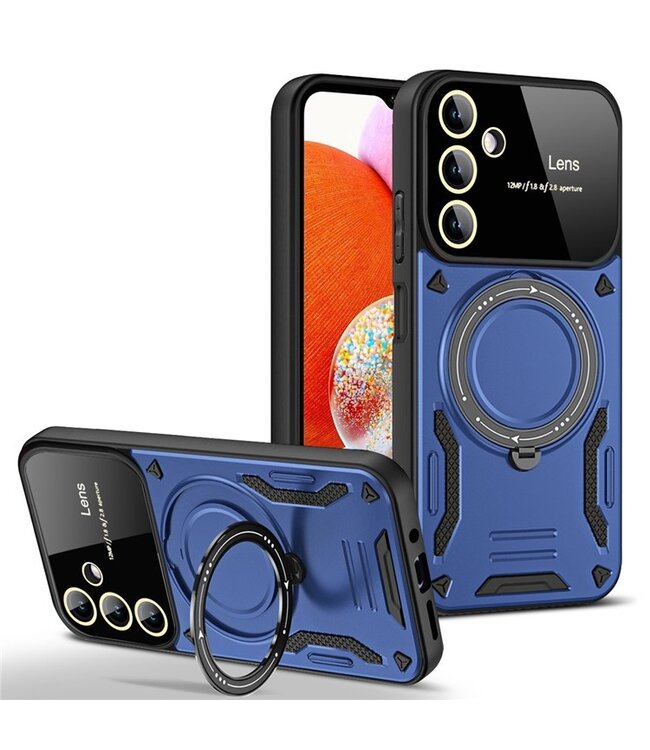 SoFetch Blauw MagSafe Ring Houder Hybride Hoesje voor de Samsung Galaxy A14