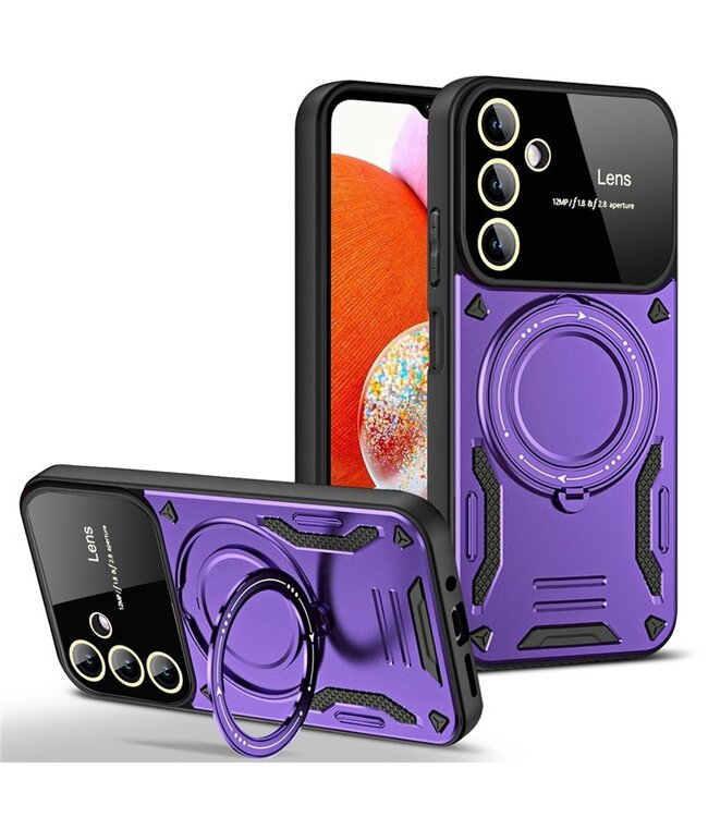 SoFetch Paars MagSafe Ring Houder Hybride Hoesje voor de Samsung Galaxy A14