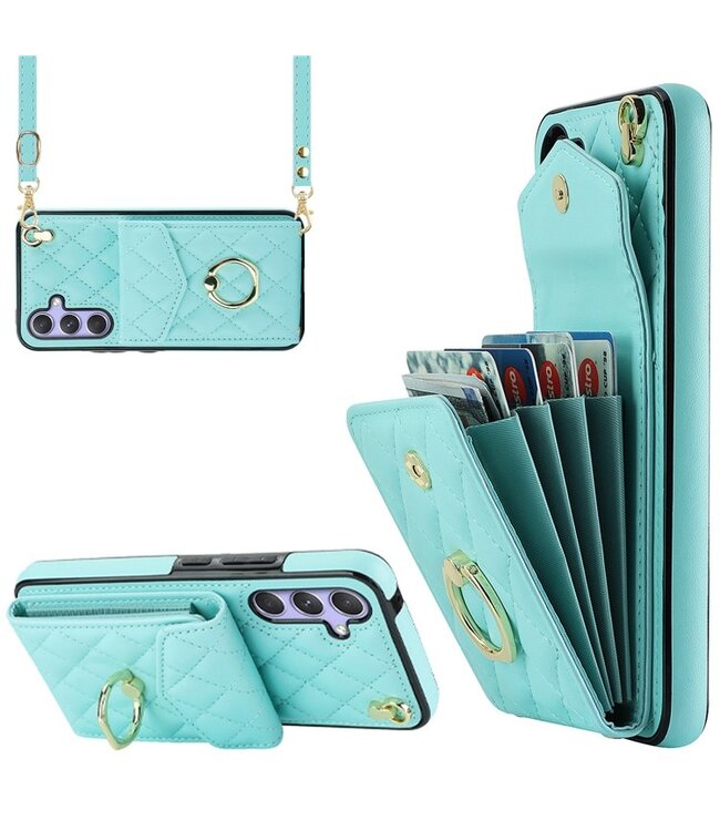 SoFetch Mintgroen Pasjeshouder Hybride Hoesje voor de Samsung Galaxy A14