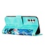 SoFetch Groen Bloemen Bookcase Hoesje voor de Samsung Galaxy A14