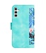 SoFetch Groen Bloemen Bookcase Hoesje voor de Samsung Galaxy A14