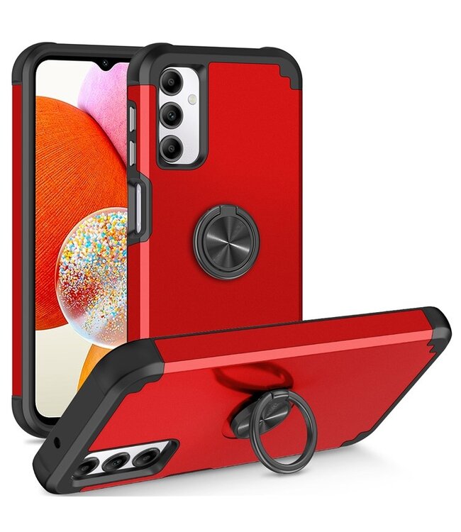 SoFetch Rood Ring Houder Hybride Hoesje voor de Samsung Galaxy A14