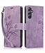 SoFetch Paars Bloem Vlinder Bookcase Hoesje voor de Samsung Galaxy A14