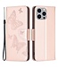SoFetch Goud Vlinders Bookcase Hoesje voor de iPhone 14 Pro Max