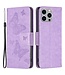 SoFetch Paars Vlinders Bookcase Hoesje voor de iPhone 14 Pro Max