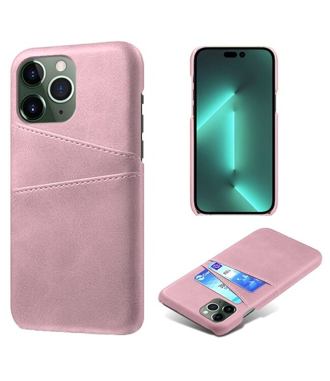SoFetch Rosegoud Pasjeshouder Zakelijk Hybride Hoesje voor de iPhone 14 Pro Max
